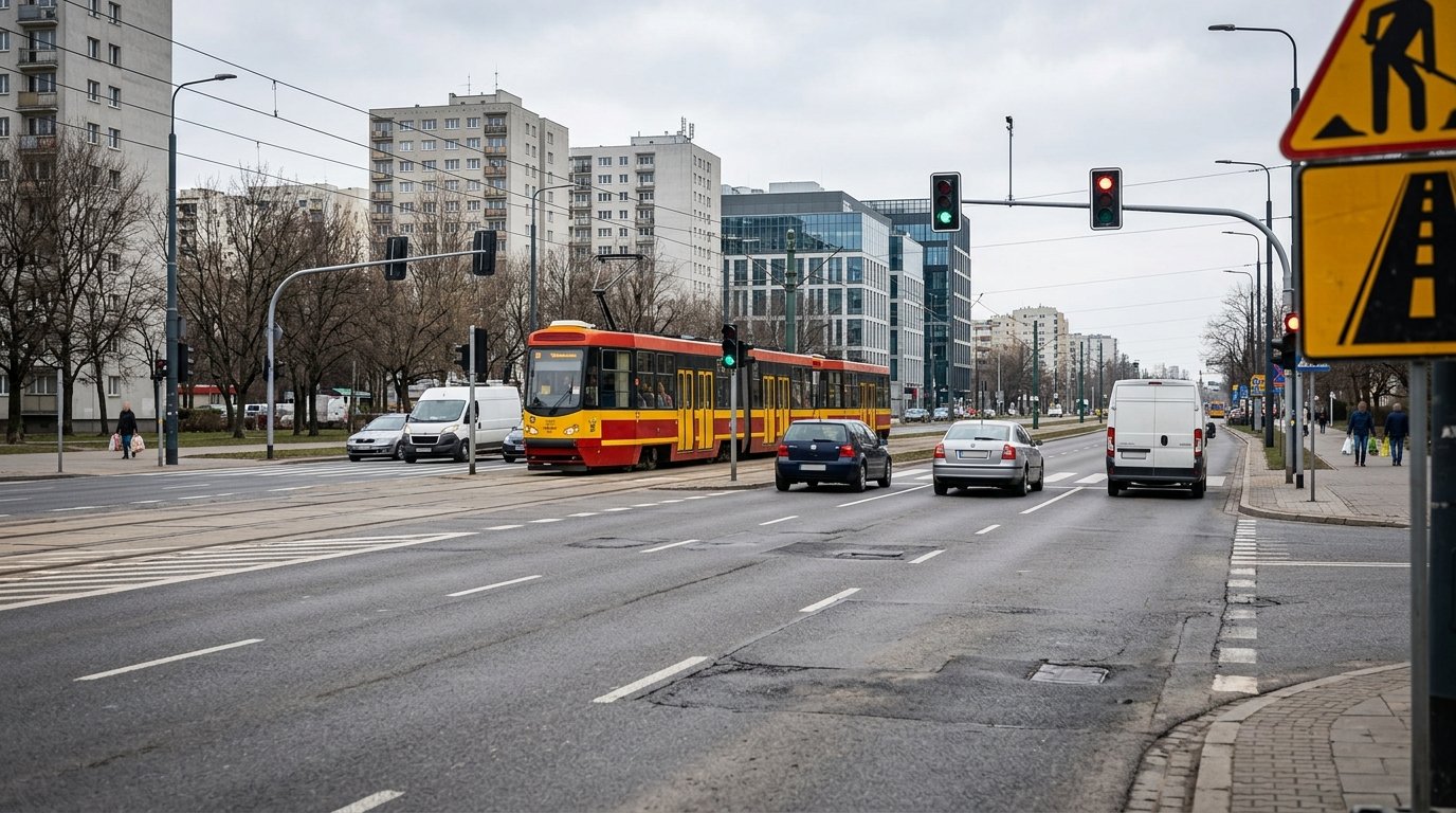 Remont nawierzchni na skrzyżowaniu ulic Cybernetyki i Rzymowskiego