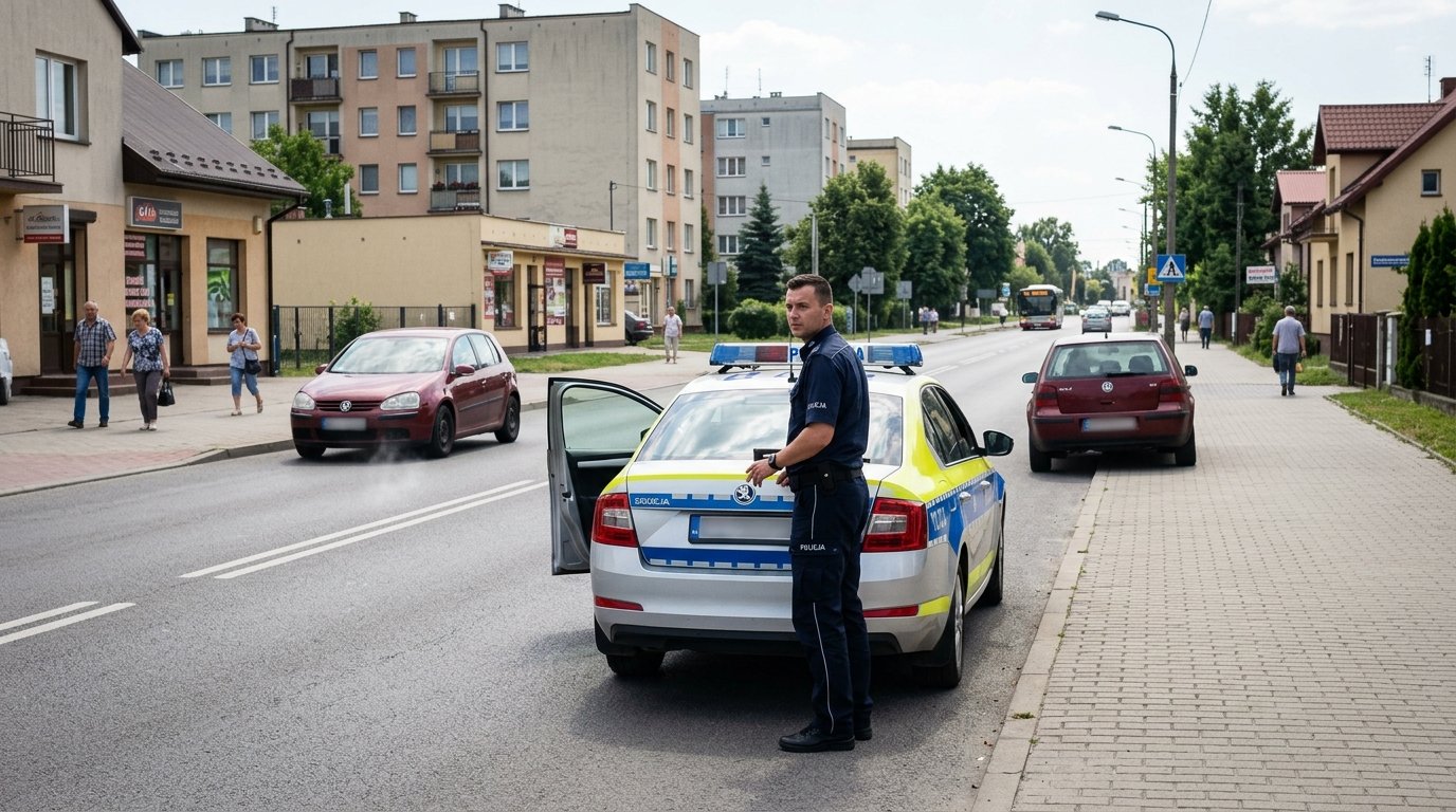 Katowicki policjant zareagował na pożar samochodu w Andrychowie