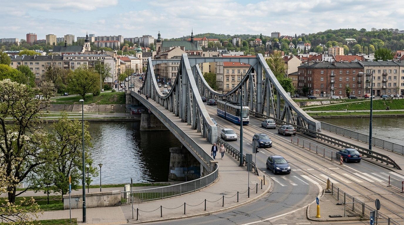 Most Grunwaldzki w Krakowie: czasowe zmiany w organizacji ruchu