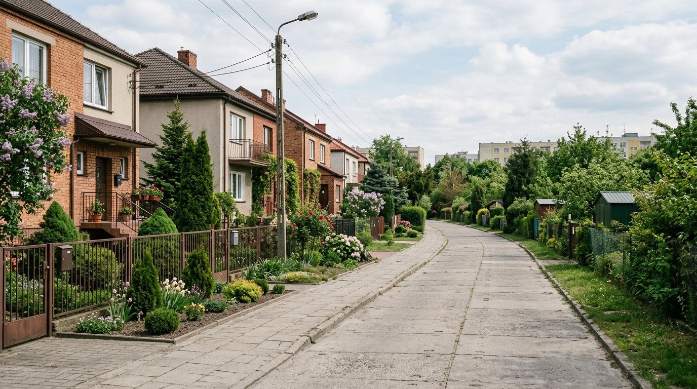 Ulica Małej Piętnastki na Zarzewiu – spokojny zakątek w środku łódzkiego osiedla