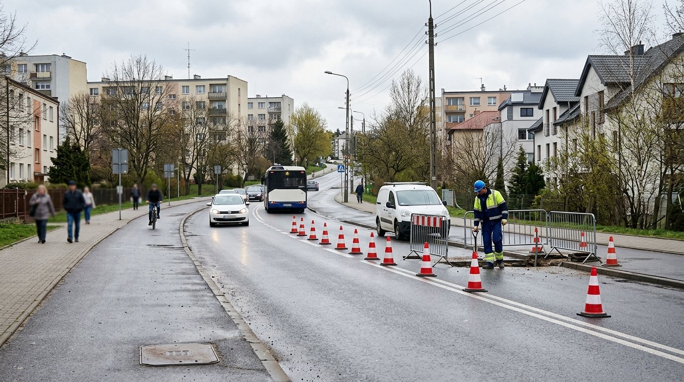 Utrudnienia na ul. Tatrzańskiej w Gdyni. Awaria sieci wodociągowej