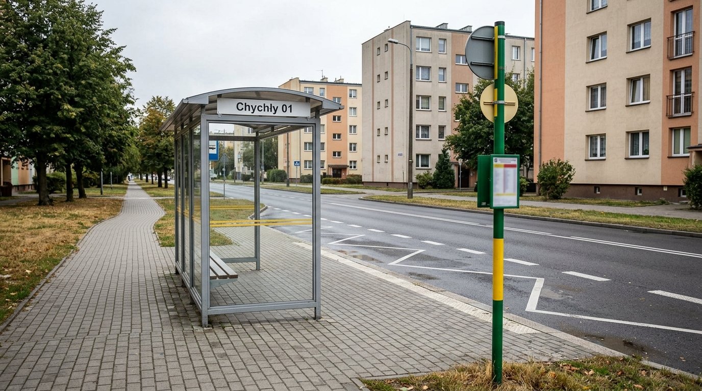 Nowy przystanek autobusowy „Chychły 01” przy ul. Niepołomickiej