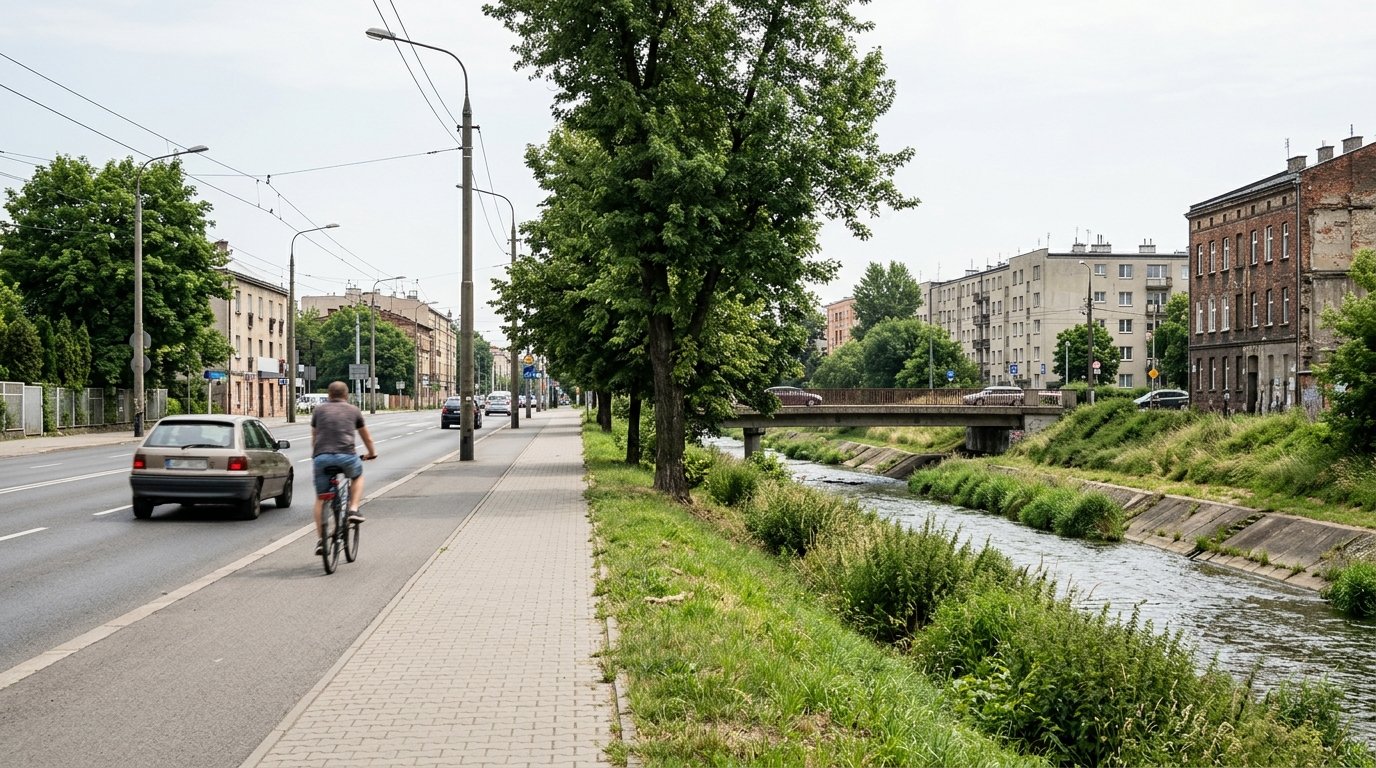 Planowana przebudowa skrzyżowania w Krakowie i budowa nowej kładki nad rzeką Prądnik