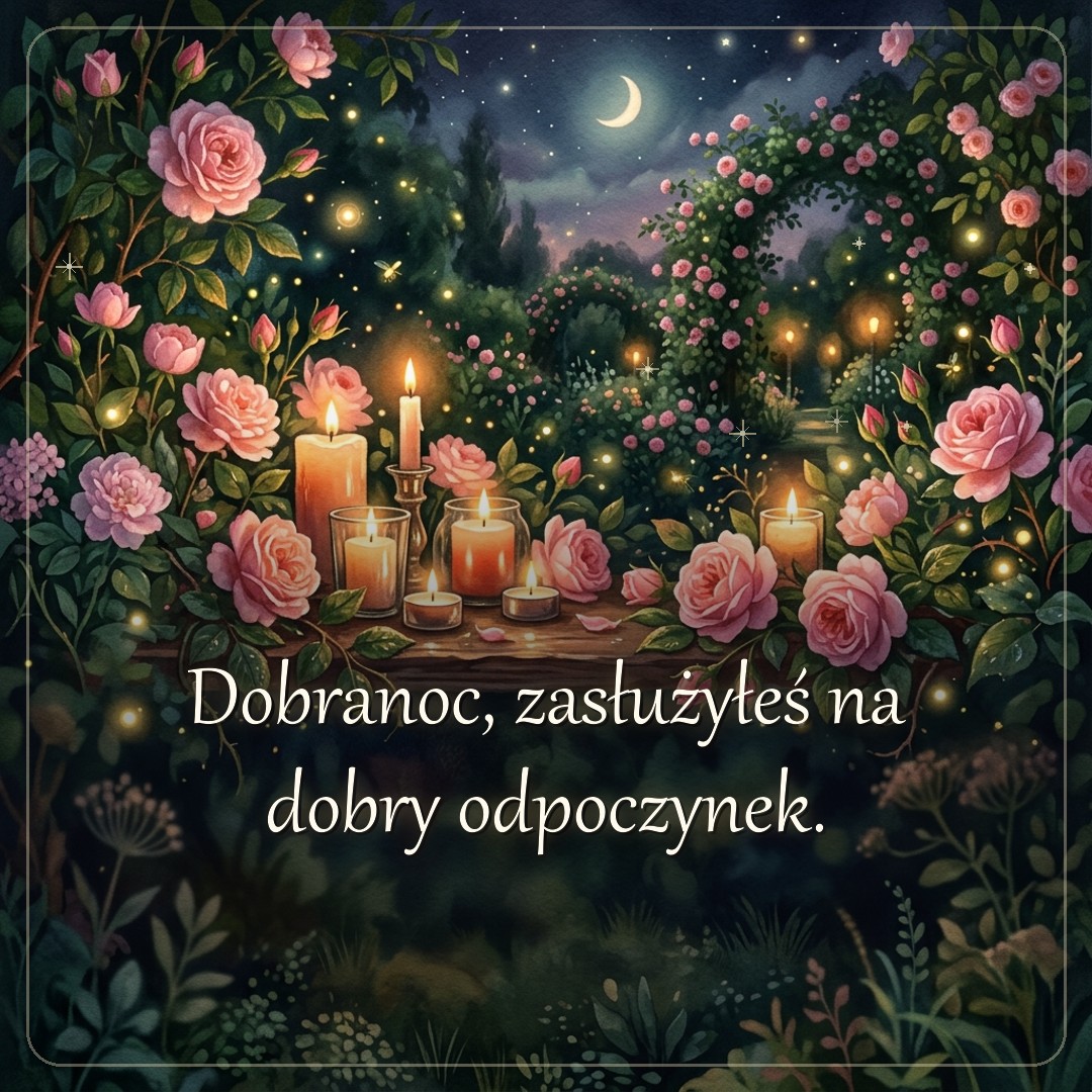 Kartka z życzeniem: Dobranoc, zasłużyłeś na dobry odpoczynek.