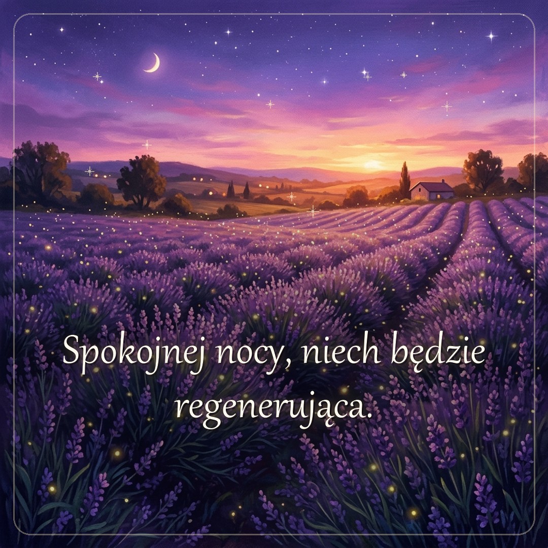 Kartka z życzeniem: Spokojnej nocy, niech będzie regenerująca.